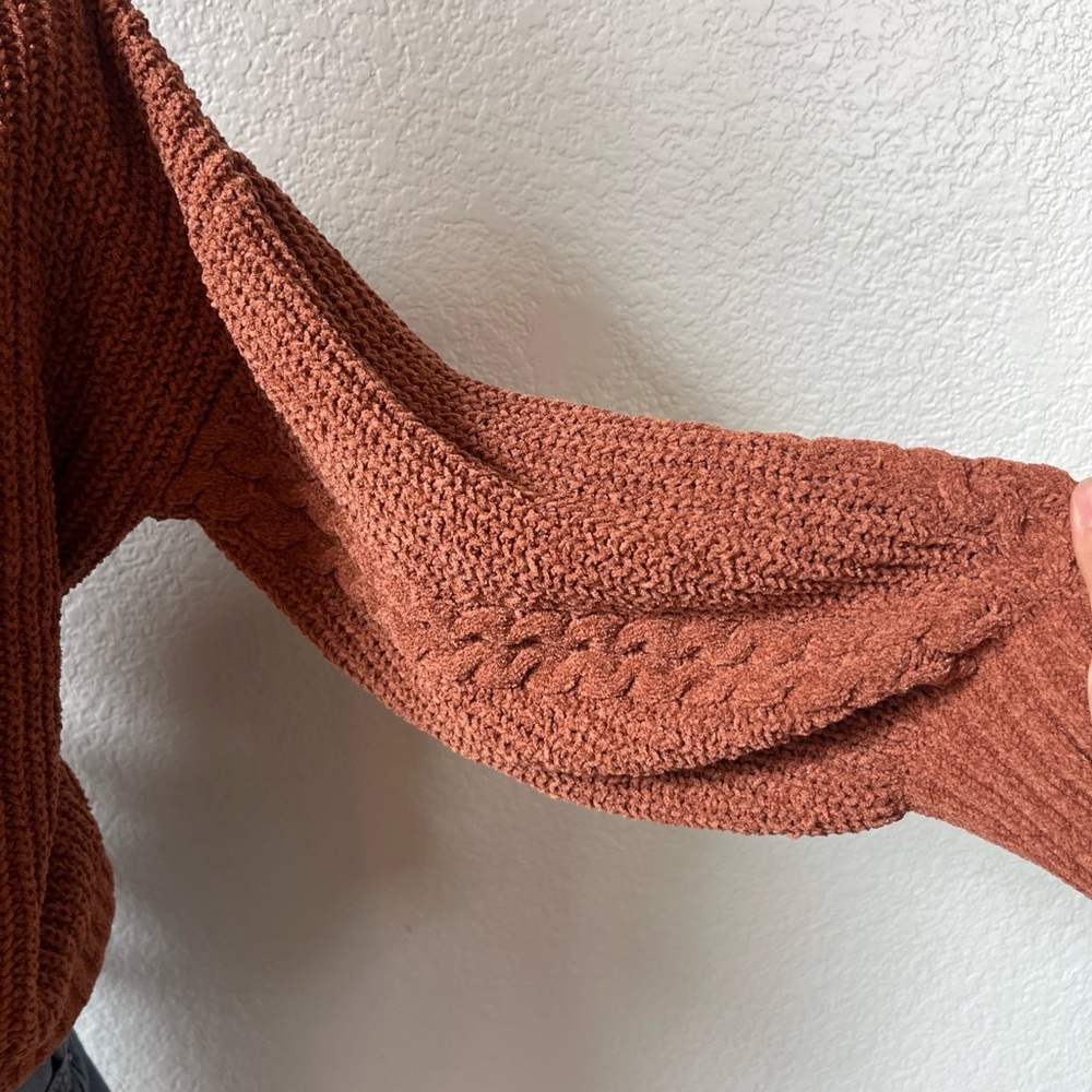 Hippie Rose Rust V-Neck Sweater - Picture 5 of 6